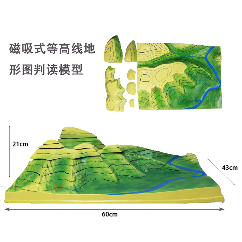 磁吸式大號等高線地形圖判讀模型 地理地貌教學(xué)的革新利器